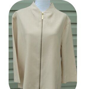 Estee Lauder Employee Counter Blazer Jacket Beige Zipper Size Plus 20, USA made